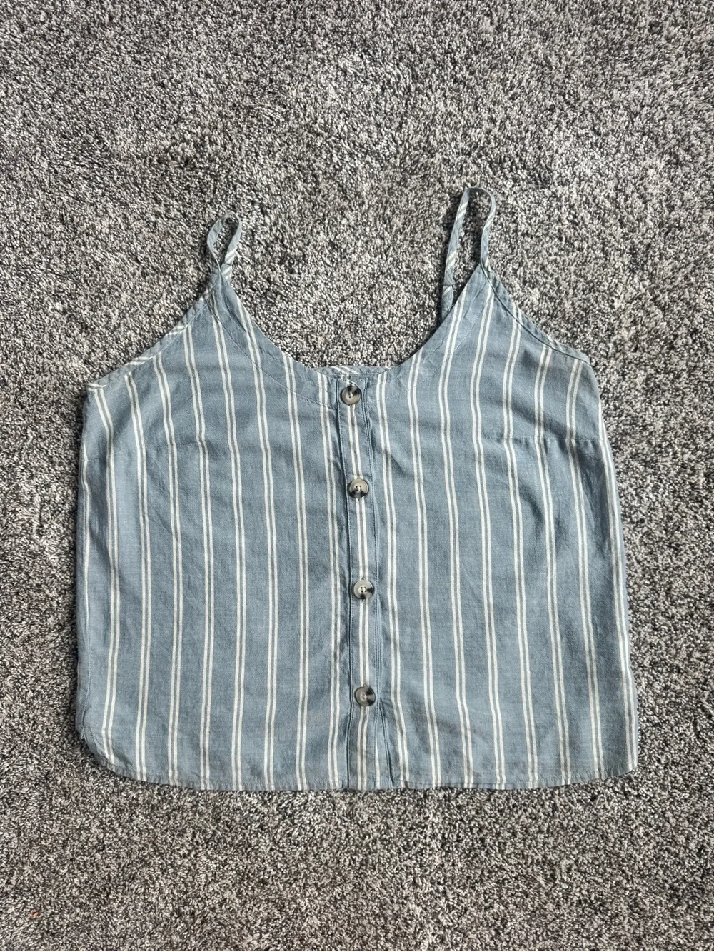 Toad&Co Women’s Striped Blue Button-Front Cami Top - Picture 1 of 4